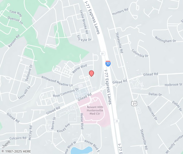 Location Map: 14330 Oakhill Park Lane, Suite 135 Huntersville, North Carolina 28078